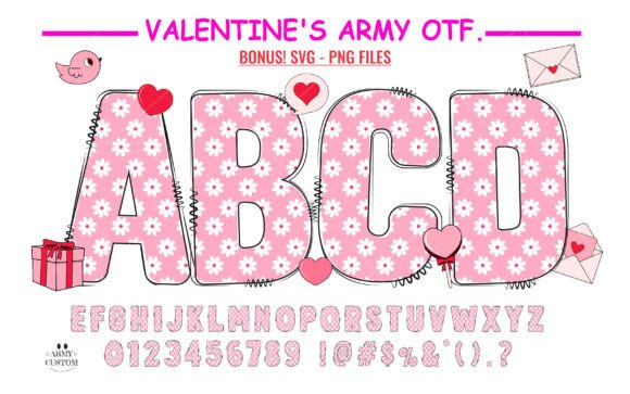Love in Every Line: The Valentine's Army Flower Font