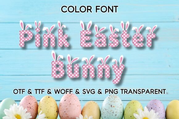 Pink Easter Bunny: A Playful Color Font for Spring Projects
