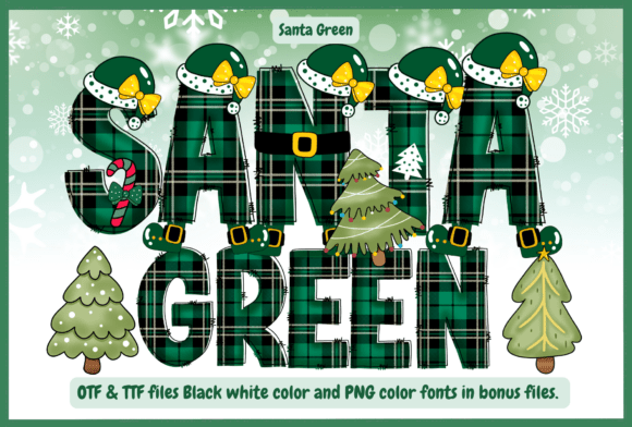 Santa Green: A Festive Plaid Font for Holiday Cheer