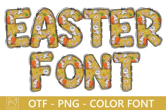 Spring Bunny Alphabet: A Festive Font for Creative Projects