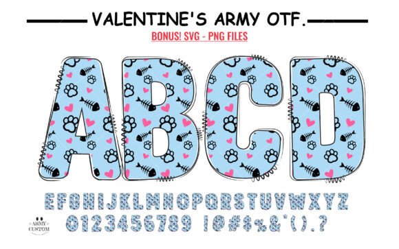The Whimsical Heart of Valentine's Day: Cat Paw Alphabet Font
