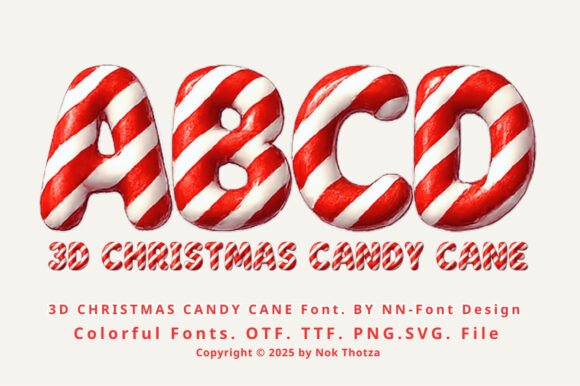 Unwrap the Magic: The 3D Christmas Candy Cane Font for Holiday Designs