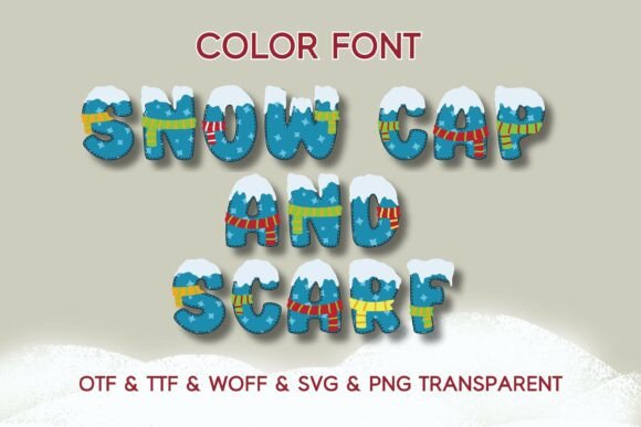 Warm Up Your Designs with the Snow Cap and Scarf Color Font